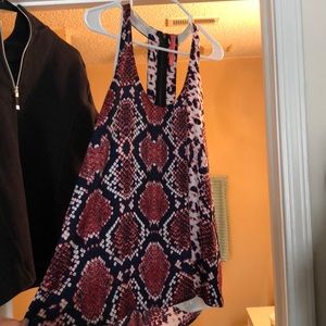 Pink and blue snake skin top